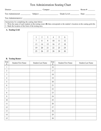 24 Printable Seating Charts Forms And Templates Fillable