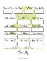 Two Generation Blended Family Tree Template