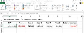 How To Calculate The Net Present Value In Excel 2013 Dummies