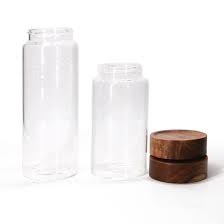 Bamboo Lid China Glass Storage Jar
