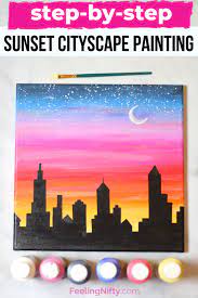 Paint A Sunset Cityscape For Beginners