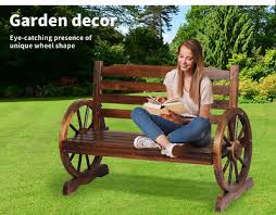 Levede Garden Bench Wooden Wagon Seat