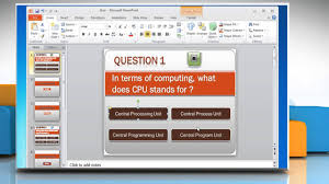 How To Make A Quiz On Powerpoint 2010 Youtube