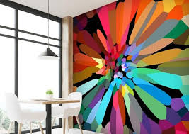 3d Rainbow Flower A862 Wallpaper Mural
