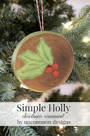 Simple Holly Christmas Ornament