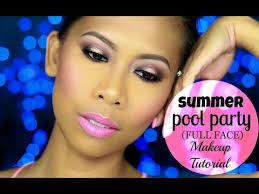 summer pool party full face makeup