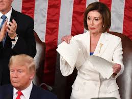She represents the 12th congressional district of california and has been criticized for imposing san francisco values on mainstream america. Nancy Pelosi Ripped Up Donald Trump S State Of The Union Speech And The Responses Are Telling Vogue