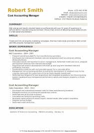 cost accounting manager resume samples