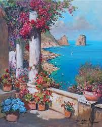 Painting Capri Terrace Vertical