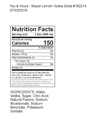 you yours nutrition facts