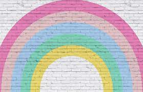 rainbow brick mural wallpaper hovia