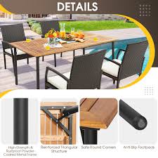 Patio Acacia Wood Dining Table With