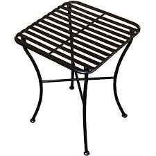 Outdoor Square Black Iron Folding Side