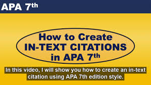 apa video tutorials apa 7th edition
