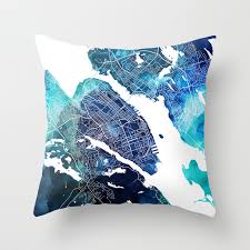 halifax map navy blue turquoise