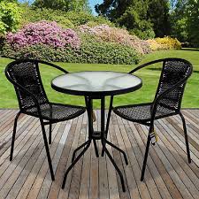 Bistro Sets Black Wicker Table Chair