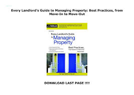 Every landlord's legal guide for pc & mac, windows, osx, and linux. Every Landlord S Guide To Managing Property Best Practices From Move In To Move Out By Saikojilukman1 259 Issuu