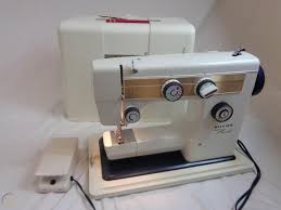16 by 8 by 12 high. Riccar Sewing Machine With Case Pedal Model 600fa Tested 690 1881113320