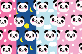 panda pattern cute panda digital paper