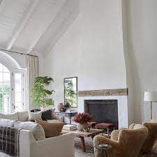 White Plaster Fireplace Design Ideas