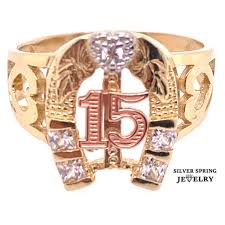 14kt yellow gold quinceanera 15 anos cz