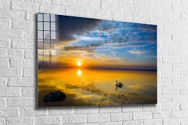 Sunset Tempered Glass Printing Wall Art