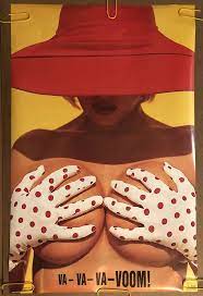 Original Vintage Poster Va Va Va Voom Breast Pin Up Sexy Woman Boobs Head  Shop | eBay