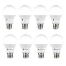 Ecosmart 60 Watt Equivalent A19 Non Dimmable Led Light Bulb Soft White 8 Pack A7a19a60wes01 The Home Depot