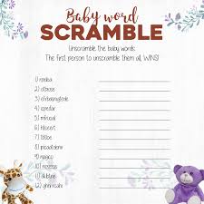 Read free baby shower word scramble with answer key Wild Baby Free Printable Baby Shower Games Downloadable Pdf S