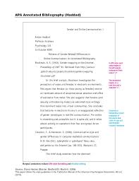 Annotated bibliography apa Uploaded By  Naifa Fadheela