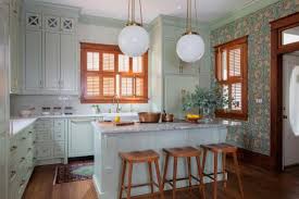 Pale Green Cottage Kitchen With Modern
