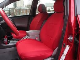 Red Velour Synthetic Car Seat Covers