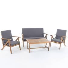 Panama 4pc Acacia Wood Patio Chair Set