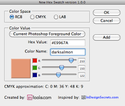 Create Hexadecimal Color Swatches In Indesign For