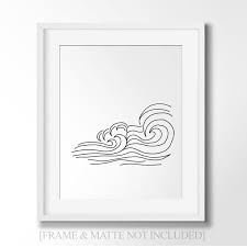Ocean Waves Wall Art Print Minimalist