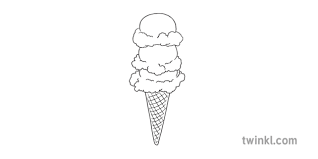 Images home curated collections photos vectors offset imagescategories. Ice Cream With Three Scoops Maths Food Ks1 Black And White Illustration