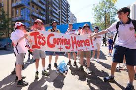 It's coming home has emerged from the song three lions (football's coming home) which was the official anthem for england during the euro championships in 1996. P9j 11rk16zuam