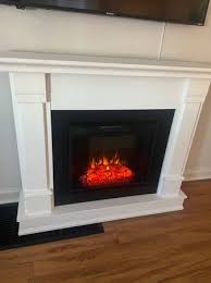 White 48 Real Flame Electric Fireplace