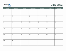 july 2023 monthly calendar pdf word