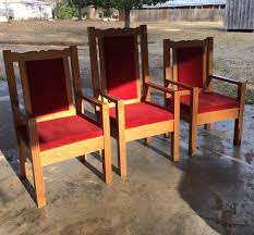 vine solid oak church pulpit chairs
