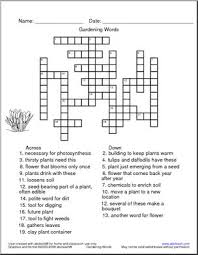 crossword gardening voary abcteach