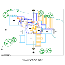 Autocad Drawing Fallingwater House