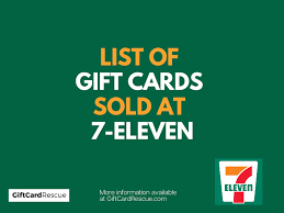gift cards sold at 7 eleven 2023