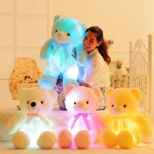The coves of stuffed animals are soft to touch; Led Light Teddy Bear Stuffed Animals Plush Toy Christmas Gift For Kids Pillow Ebay