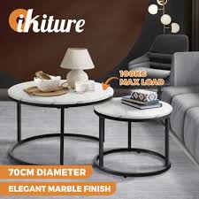 Coffee Table Round Marble Nesting Side