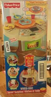 Kids can place any food on magical serving tray and it recognizes that specific. New In Box Fisher Price Servin Surprises Kitchen And Table Set Pretend 1789475449