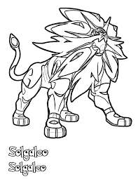 Greninja coloring page at getdrawingscom free for personal use. Solgaleo Pokemon Sun And Moon Coloring Page Free Printable Coloring Pages For Kids