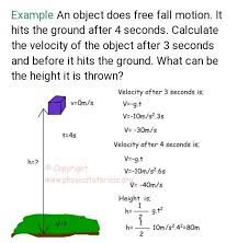 what is formula for free falling