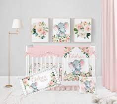 Elephant Crib Bedding Set Baby Girl