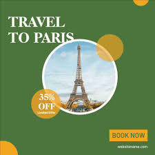 travel to paris offer ad design templates